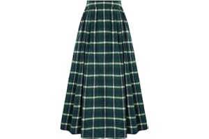 Scarlet Darkness Gonne a quadri da donna a vita alta con tasche