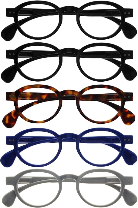 Lunettes De Lecture London Mole - Monture Ronde, Branches à Ressort - Unisexe, Protection UV, Plusieurs Puissances
