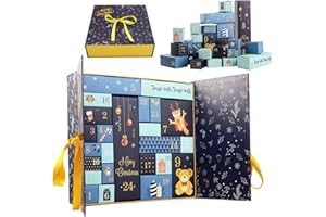 FITWISH QYY Caja de Regalo de Calendario de Adviento, Cajas de Navidad para llenar, Estuche de Regalo con Calendario de Cuenta Regresiva de Bricolaje, Navidad para niños