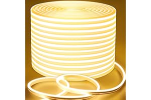 ‎LAMOMO Lamomo LED Strip 20M, Warmweiss Dimmbar Neon LED Streifen, Wasserdicht 3000K LED Leiste, Silikon DIY Flexibel 24V Lichtleiste mit Netzteil für Innen Outdoor Heim Küche Deko