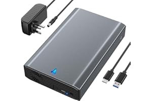 INDMEM SAS to USB Adapter, USB C Enclosure Tool-Free 5Gbps Hard Disk Enclosure Docking Station for 2.5"/3.5" SAS/SATA HDD/SSD, Maximum Capacity of 24TB（Customized May Not be Readable）