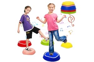 YULEYU Pietre di Bilanciamento per Bambini, Pietre Equilibrio Bambini, Balance Board 5 Pezzi – Balance Board con Luce & Suono, per Allenamento Sensoriale/Regalo di Compleanno per Ragazzi e Ragazze