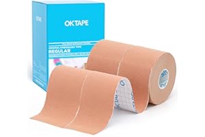 ‎OK TAPE OK TAPE Basic Kinesiologie Tape, Grundlegendes Ursprüngliches Elastisches Sportband für Unterstützung und Erholun, 5cm x 5m, 2 Rollen,Beige