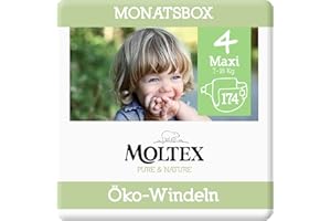 Moltex Pure & Nature Öko Windeln Größe 4 Maxi (9-15 kg) Monatsbox - 174 Bio Windeln