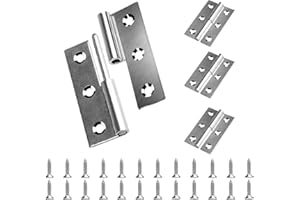 Anstore 4 pcs 2.5" Detachable Hinges, Left & Right Small Slip Joint Flag Hinges with Screws, 304 Stainless Steel Hinge for Heavy-Duty Industrial Doors, Gates, Cabinets Left Off or Right Off Handedness