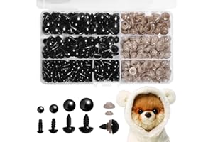 GOTFUN Safety Eyes for Crochet Toys 500 Pcs Crochet Eyes Plastic Button Sew On Eyes with Plastic Washers Toy Eyes for Teddy Bear Eyes Doll Making Craft with Box