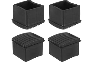 QUARKZMAN Gummimöbelbenskydd, 4 stycken 30 x 30 mm rektangulära tjocka stolsben, möbelfot-ändkåpor golvskydd för bord, stol
