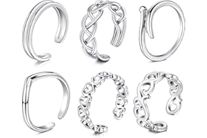 Mayhoop 4-9PCS Zehenringe Verstellbarer Zehenring Offener Schwanzring Blatt Einfache einfache Kuppelsandalen Fußschmuckset für Damen Mädchen Teenager