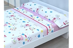 CABELLO TEXTIL HOGAR - Juego de sábanas Infantiles de Microfibra Transpirable Mod. Ratoncita (Cama de 90 cm (90_x_190/200 cm))
