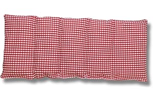 Franzis Nähstube Cherry Stone Cushion, 50 x 20 cm, Checked Red, 100% Cotton, Grain Cushion, Pain Relief, Heat Cushion for Microwave, Cold Ice