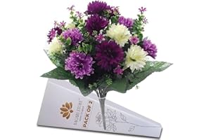 BAGARI STORE Bagari Artificial Flowers, Large Mixed Bush Grave Flowers, 41cm Fake Flowers for Decoration, Ivory - Lilac - Purple Artificial Flowers for Outdoor & Indoor Events Wedding Party Home Decoration