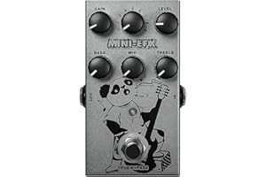 Nikou M-VAVE Mini Guitar Overdrive Distorted Pédale d'effet Rock Style 9 tons Réglage EQ 3 bandes, Connexion à la Carte son de l'amplificateur (gris)