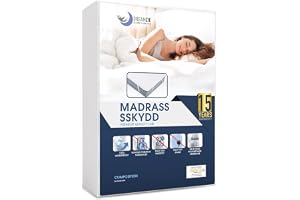 Dreamzie Vattentätt Madrassskydd - För Madrass 140 x 200 cm - Madrassdyna Andningsbar Bomullsmadrass - 15 Års Garanti