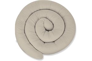 ‎EKM TRADE ekm trade XXXL 400 cm Bettschlange für Allergiker Bettkissen Stillkissen Bettrolle Zierkissen Bettumrandung Schlange Handmade 100% Baumwolle (8 – Beige, 400 cm)