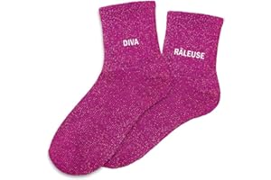 STC Chaussettes Pailletées Duo Diva Rôleuse - Unisex - Adultes - Soirées Spéciales - Multicolore - M