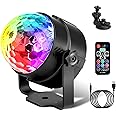 Gobikey Disco Lights, 360° Rotation Sound Activated Disco Ball Party Lights with Remote Control - 3W RGB Dynamic Light Effect, 4M/13ft USB Cable for Kids Birthday, Friend Gathering, Xmas