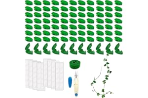 YFLeomry 80 Stück Pflanzenclips Wand,Grüne Ranken Pflanzenhalter Wand, Selbstklebende Pflanzen Clips Wand, Pflanzenclips für Kletterpflanzen für Gartenarbeit, Pflanzenstützung, Zur Wandbefestigung