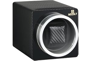 MOZSLY Enrollador para Relojes automáticos con Motor silencioso Ajuste de Modo de rotación 12 Cuero