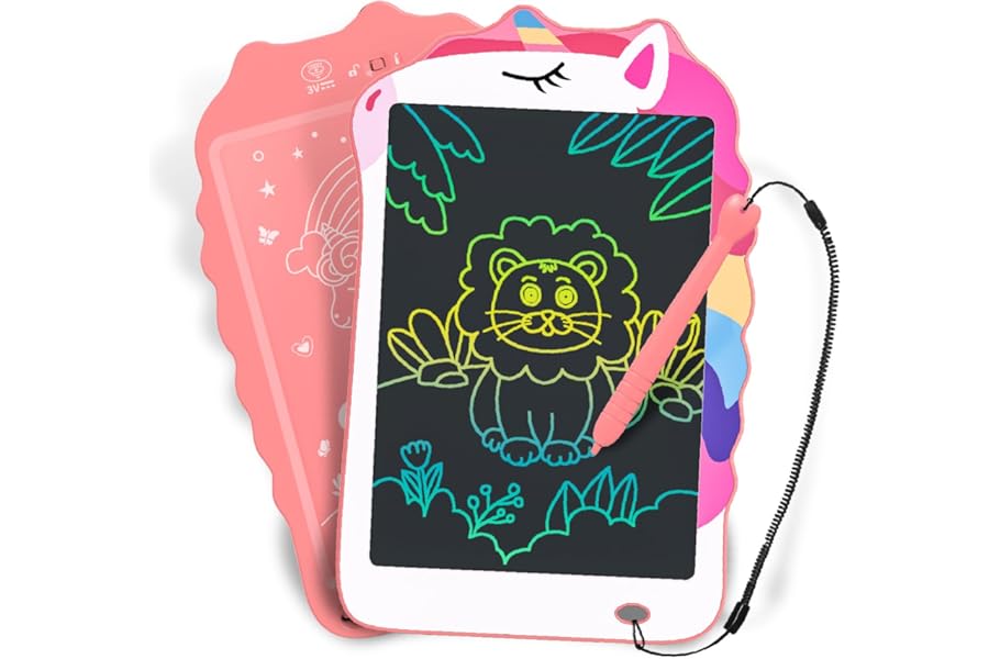 Kizmyee KM806 Unicorn Panel - Pink Unicorn Toys LCD Writing Tablet for Kids,Toddler Toys for 3 4 5 6 Year Old Boys Girls, 8.5inch Doodle Board eWriters
