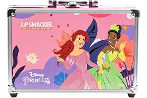 Lip Smacker Disney Princess Traincase, Ensemble de Maquillage pour PetiteFille, 40+ Pièces de Make-Up pour Visage, Lèvres et Ongles avec Accessoires de Beauté pour Cheveux et Maquillage Inclus