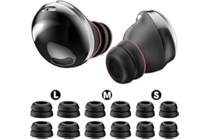 Delidigi Galaxy Buds Pro Ohrstöpsel, 6 Paar Doppelflansch Silikon Eartips Aufsätze Ersatzteile Zubehör Kompatibel mit Samsung Galaxy Bus Pro 2021 S/M/L (Schwarz)