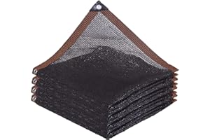 SSFMSF Filet D'Ombrage Tissu D'Ombrage 50%-60% RéSistant Aux UV, avec Oeillets Couverture Respirant pour Plantes, Serre, Grange Ou Niche, Balcon, ExtéRieur. (Noir 4-Pin / 3m * 3m / 9.8ft * 9.8ft)