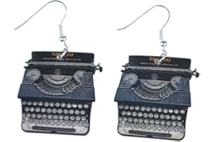 Miniblings macchina da scrivere Orecchini essere vecchio firma legno laserato - gioielli moda in a mano I orecchini orecchini