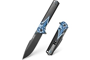 NedFoss BEAST ostry nóż składany, nóż kieszonkowy ze stali D2 8,7 cm, z uchwytem G10, blokada linier Lock i łożyskiem kulkowym, nóż outdoorowy z klapką