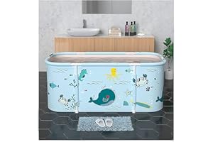 YANHE Baignoire pliable portable pour adultes, 119,4 x 58,4 x 53,3 cm, baignoire portable, autonome en plastique épais pour adultes (océan)