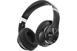 ZORIN 9S Auriculares Inalambricos Bluetooth Plegables, 60 Horas de Reproducción Cascos Inalambricos Bluetooth Diadema Estéreo HiFi con Micrófono, 6EQ Modos, Soporte Micro TF/FM, Para PC/TV/Fones (Negro)