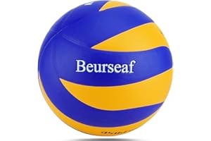 Beurseaf Ballon de Volley, Ballon Volley, Taille Officielle 5 Ballon Beach Volleyball, Soft Touch Volley Ball, pour Intérieur/Extérieur