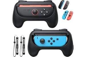 (Switch 2/1 Kompatibel )Controller Griffe für Switch 2/1 für Joy Con 2/1, FASTSNAIL Anti-Rutsch Halterung für Nintendo Switch 2/1/OLED, Zubehör für Switch 2/1/OLED(2er Schwarz)