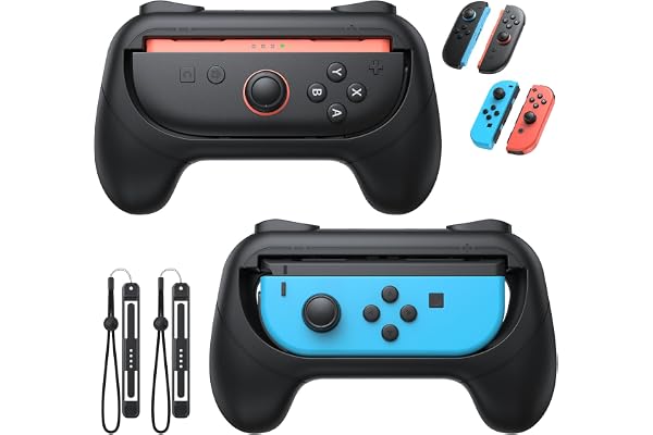 Poignées pour Switch 2/Switch 1/OLED, FASTSNAIL Antidérapant Kit de Poignée Compatible avec Nintendo Switch 2 pour JoyCon 2, Manette Accessoire pour Switch 2/1
