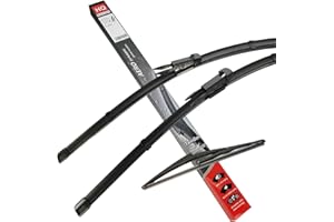 HQ AUTOMOTIVE Front + Rear Wiper Blades - 3pcs Replacement Blades, Fits VAUXHALL Corsa 2006-2014, Windscreen Wiper Blades, Graphite-Coated & Natural Rubber - Model AD61-623|HQ12D