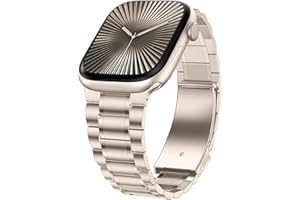 Dolstrap Stainless Steel Straps Compatible with Apple Watch Strap 42(Series 11/10)/41/40/38mm, Men/Women Metal Replacement Band Compatible for iWatch SE3-1 Series 11 10 9 8 7 6 5 4 3-1, Starlight
