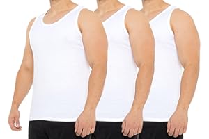 DOLCE ENVY 3-Pack Men's Vest Collection for Everyday Wear Tank Tops Colours Black, White, Assorted Undershirt for Sleeveless.