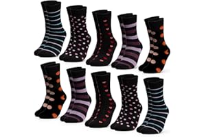 Occulto calze multicolori in Cotone Donna pacco da 10 (modello: Rita)