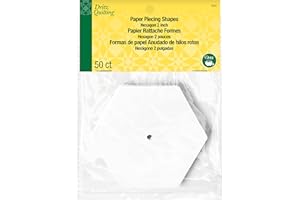 Dritz Formas Juego de 50 Piezas de Papel para Acolchado Hexagonal, 5 cm, Blanco, 2 - Inch