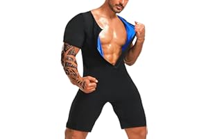 Mulnall Tuta da sauna da uomo, con effetto sauna, con pantaloncini per allenamento, allenamento, fitness, intrappolamento del calore