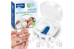 AIOUTGOGO Réglable Orthèse Anti-Ronflement, Dispositifs Anti Apnée Du Sommeil, Avec 2 Styles 4 Tailles Dilatateur Nasal, Efficace Puissante,Appareil lutte Contre Ronflements, Bruxisme