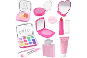 AUTOMP Kids Makeup Play Set, Pretend Makeup Toy with 11 Realistic Accessories, Safe & Non-Toxic Role Play Toys for Girls Aged 3+, Educational Gift for Imaginative Play