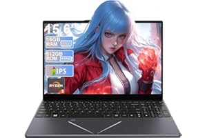 DREAMFYRE 15.6 Inch Laptop 16GB DDR4 512GB SSD, Ryzen 5 3500U Processor Gaming Laptop with Touch ID Support 2.4/5G WiFi Bluetooth USB 3.0 x 2, Audio Jack x 1, HDMI x 1, Slot