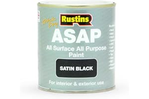 RUSTINS Rustin's (ASAPBL500) - Toute le peinture de surface - Intérieur et extérieur - Séchage rapide - finition satinée - Noir - 500ml