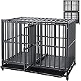 SMONTER Stackable Dog Crates with Divider-Heavy Duty Dog Kennels and Crates for Small Medium and Large Dogs
