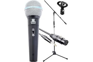 Pronomic Superstar Jack Lot de Microphones Microphones+ Pied + XLR Câble Jack