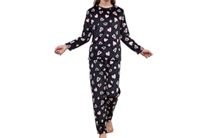 The Essentials Wardrobe Girls Fleece Pyjama Set Thick Fleece Long Sleeve Top & Bottom Pants Sleepwear Pjs Loungewear Nightwear for Kids Soft & Comfortable Top & Trousers 3-14