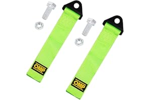 Exsbtay 2 Pezzi Cinghia di Traino Rosso, Gancio Traino in Tessuto, Corda per Rimorchio in Nylon, per Paraurti Anteriore e Posteriore, Fune di Traino Universale Racing (Verde)
