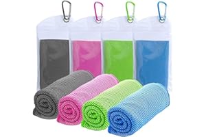 HZZXCH 4 Pack Cooling Towel Gym Towel Gym Towel Sweat Towel Fitness Towel Cooling Relief Stay Cool Ice Towel Quick Dry Ice Towel For Neck & Face During Sports Quick Dry Towel Soft Breathable Chilly Towel.