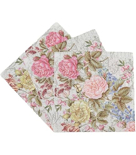 20 Servietten Little Roses – Kleine Rosen-Muster, 33x33 Cm, 3-lagig Aus Deutscher Produktion