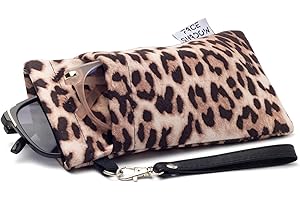 Face Shadow Étui à Lunettes Souple de Soleil pour 2 Lunettes avec Chiffon de Nettoyage, Ultra Léger et Portable pour Femme Homme